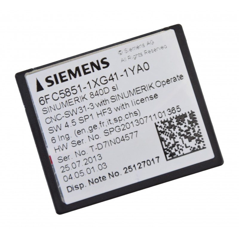 SIEMENS SINUMERIK 840D CNC-Software SI 6FC5851-1XG41-1YA0