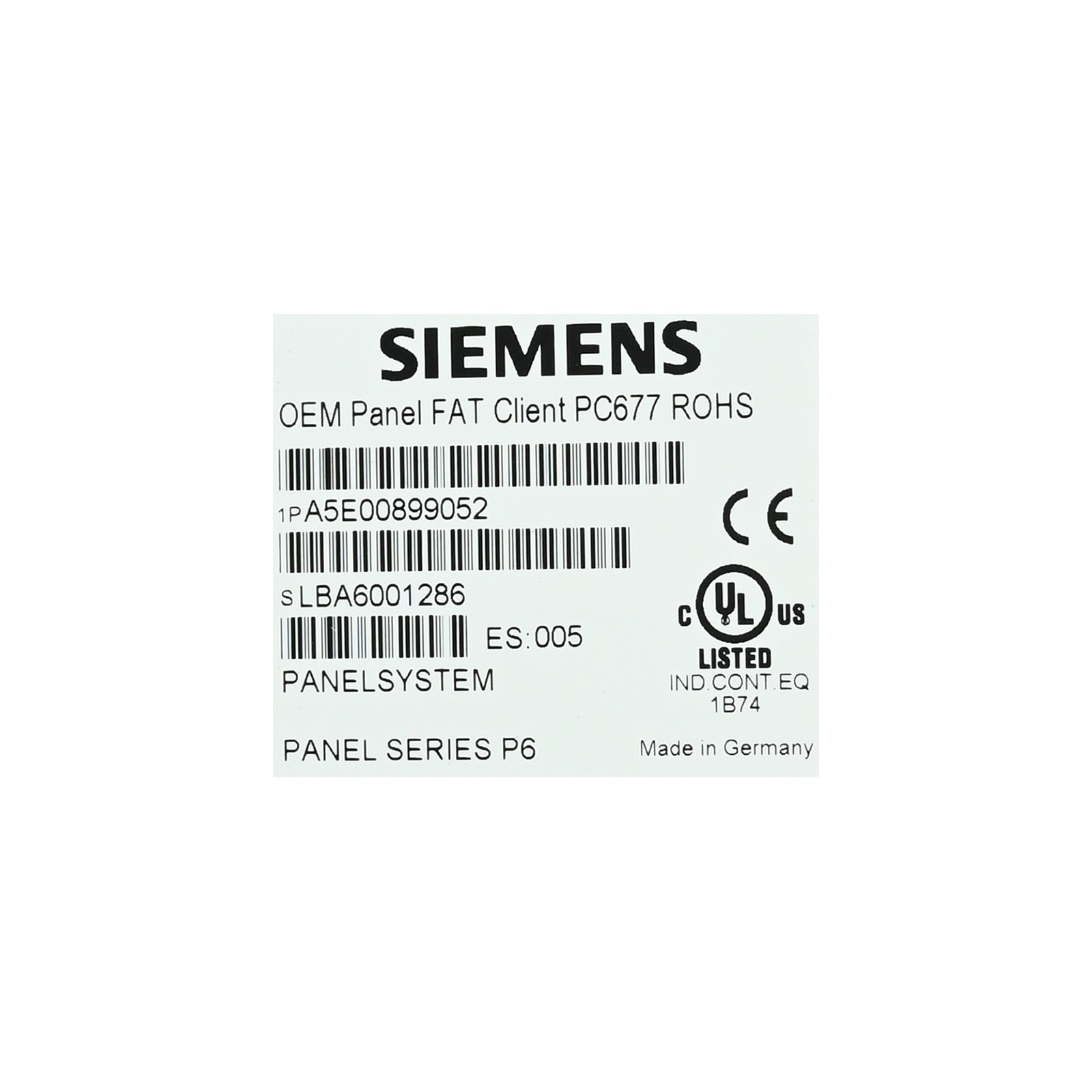 Client 677 Siemens A5E00899052 Simatic OEM Panel FAT Client PC677