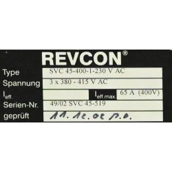 Revcon SVC 45-400-1-230 V AC Power Feedback Unit