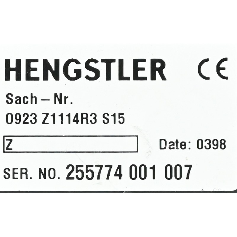 Hengstler 0923 Z1114R3 S15 Control Panel