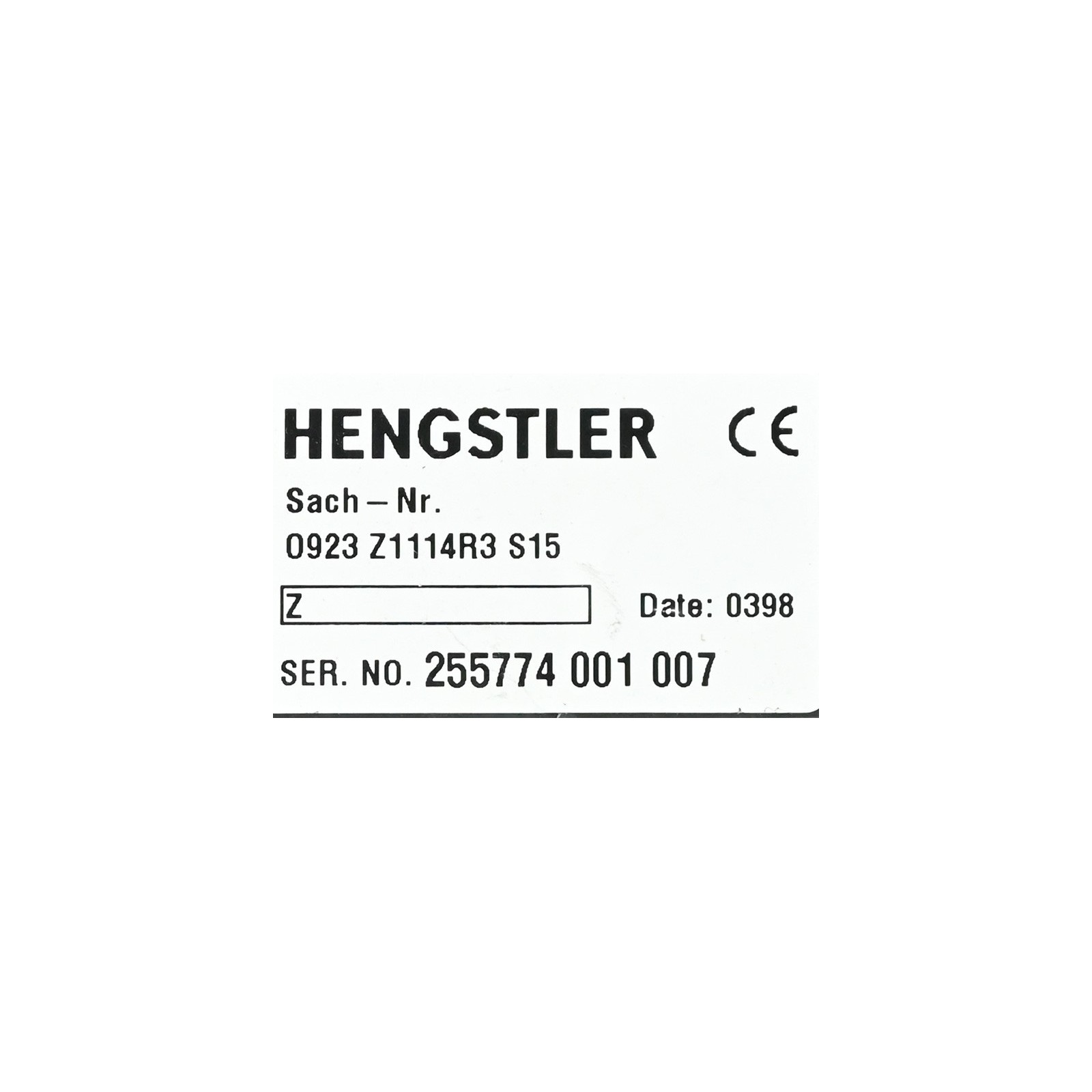 Hengstler 0923 Z1114R3 S15 Control Panel
