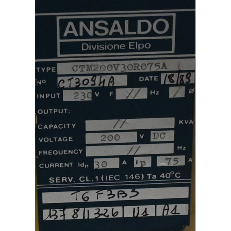 Ansaldo CTM200V30R075A Drive