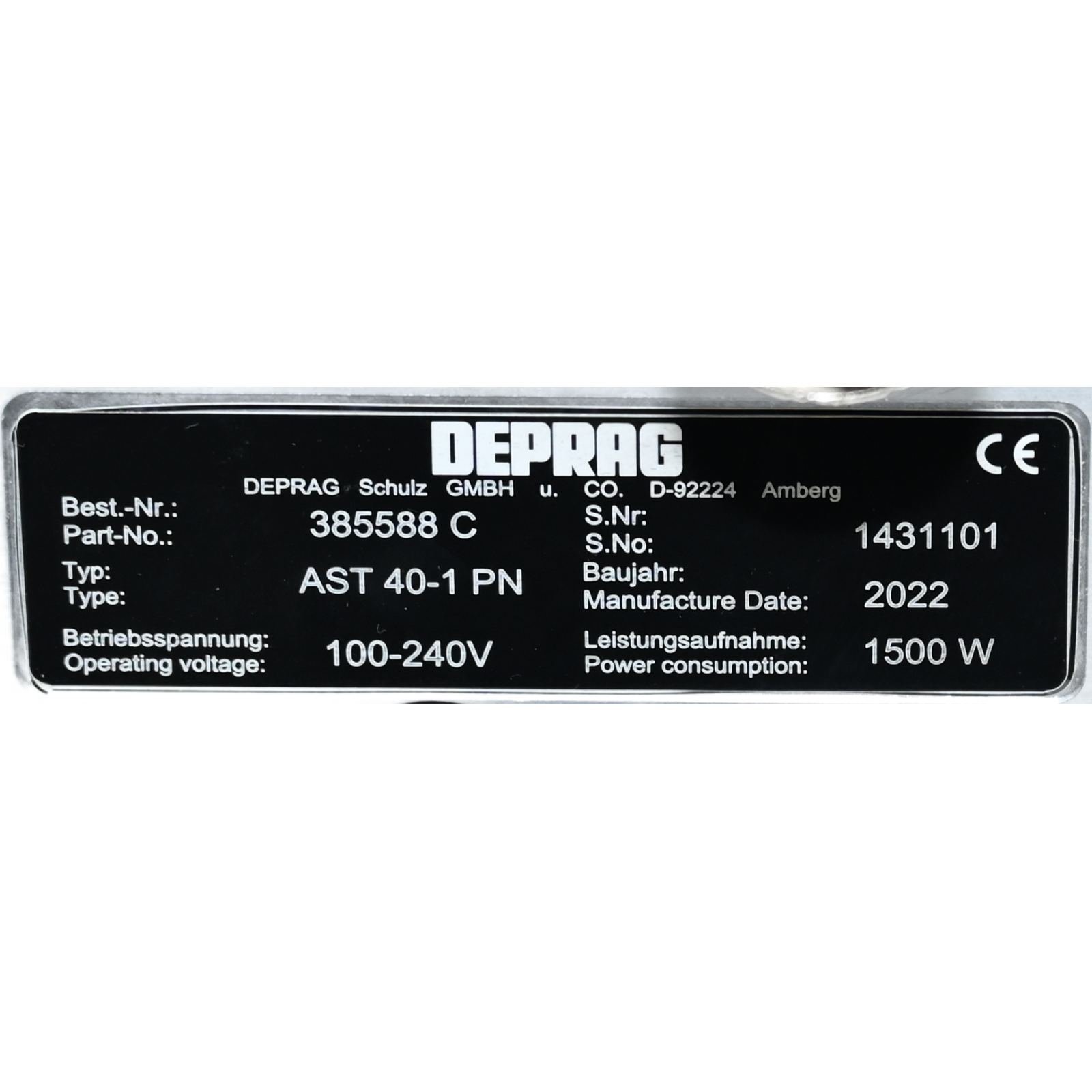Deprag AST 40-1 PN 385588 C Sequence Controller 1500W