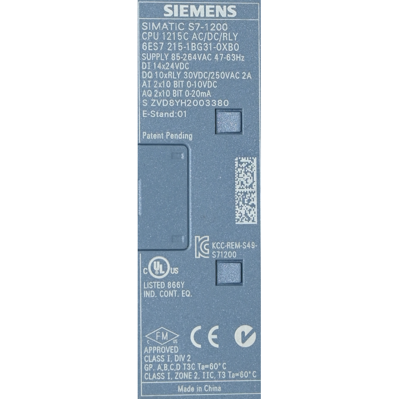Siemens 6ES7215-1BG31-0XB0 Simatic S7-1200 6ES7 215-1BG31-0XB0 CPU ...