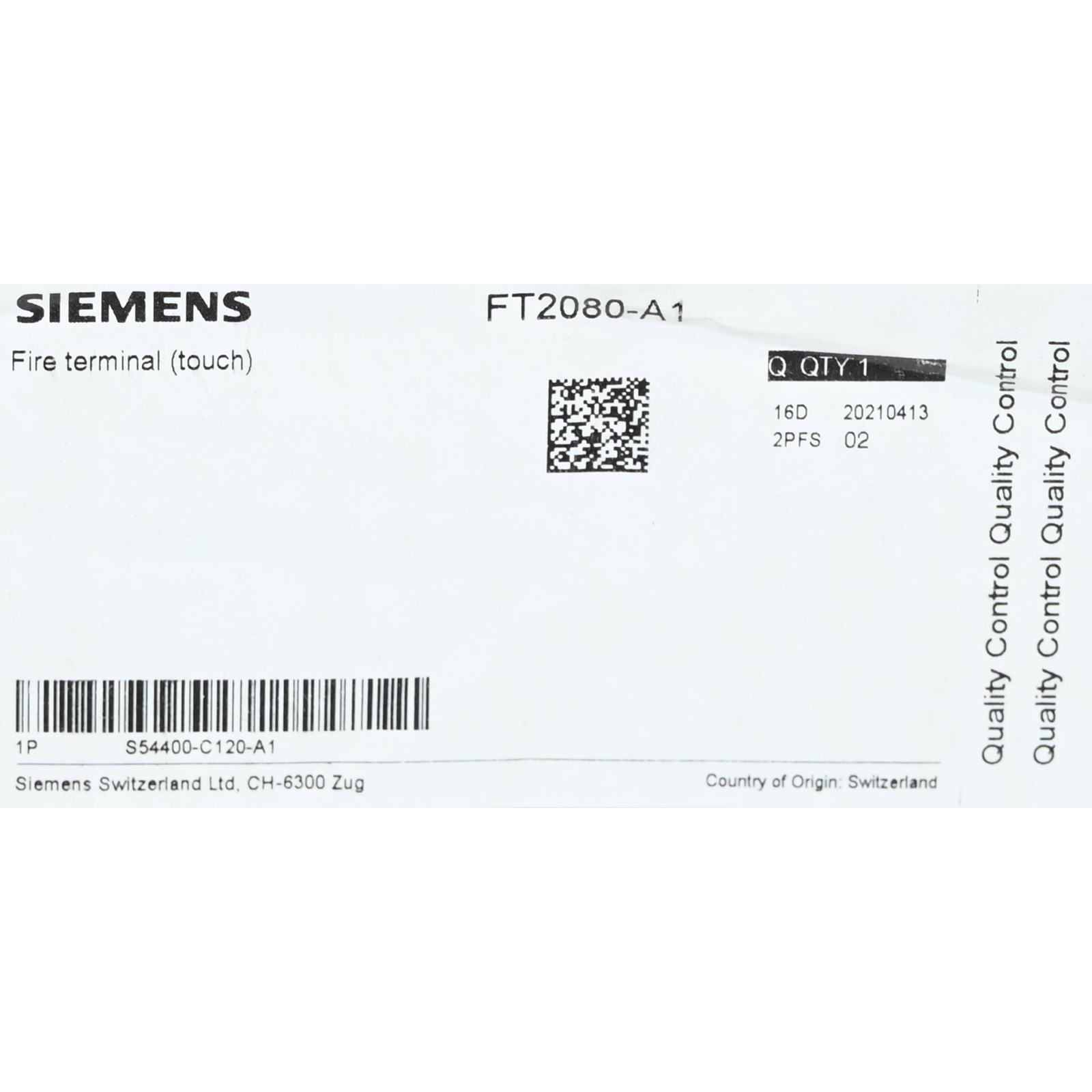 Siemens FT2080-A1 + FA2001-D1 Touch Fire Terminal Neu