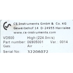 CS Instruments VD500 Flow Sensor for Wet Compressed Air