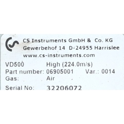 CS Instruments VD500 Flow Sensor for Wet Compressed Air