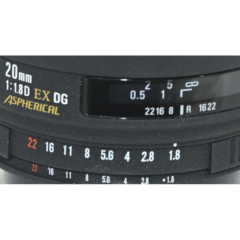 Sigma 20MM 1:1.8D EX DG Aspherical Camera Lens Nouveau
