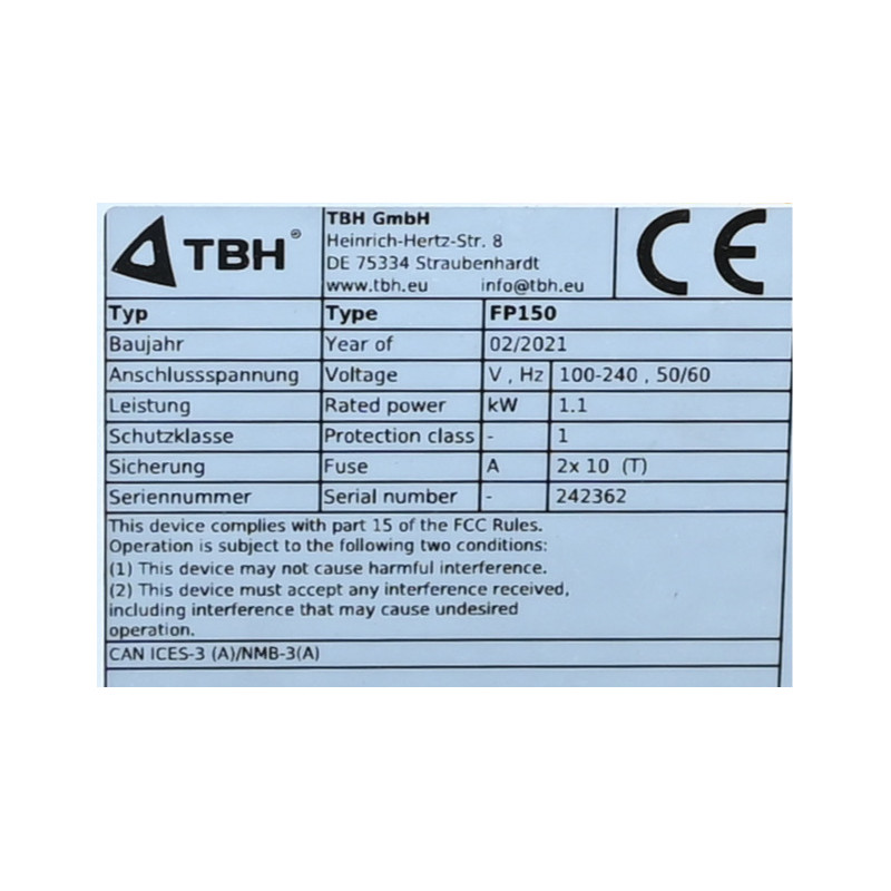 TBH FP 150 FP150 Filter Cartridge System