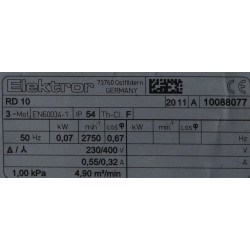 Elektror RD 10 Radial Medium Pressure Blower